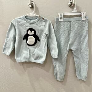 Tu Light Blue Penguin Sweater & Joggers Outfit